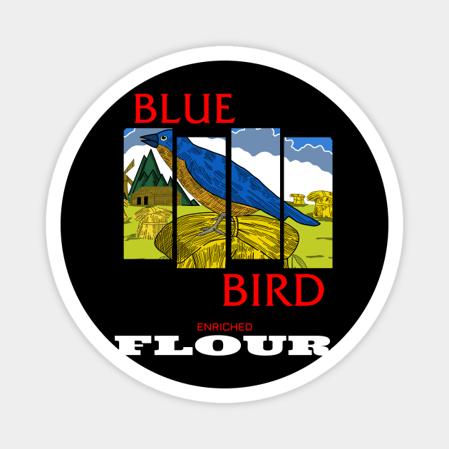 BLUE BIRD, BLACK FLAG Magnet by badvibesonly